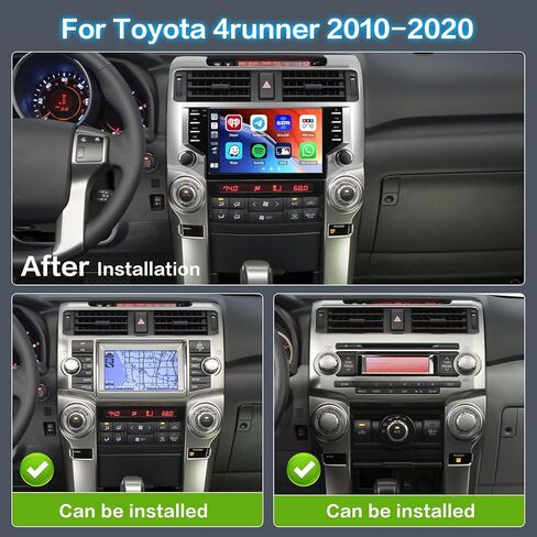 راديو سيارة 5 جيجا هرتز واي فاي 2G+64G Android 15 لسيارة Toyota 4runner 2010-2020 ستيريو مع Carplay Android Auto، 5.0 بلوتوث، EQ مدمج، شاشة لمس IPS 9 بوصة، GPS، FM/RDS IP69K AHD كاميرا احتياطية MIC in Saudi Arabia