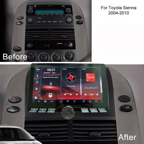 Android 15 8-core for Toyota Sienna Radio Upgrade 2004 2005 2006 2007 2008 2009 2010 Car Stereo,Compatible JBL Built-in DSP EQ Carplay Android Auto GPS Navigation 10.8" Touchscreen Free Backup Camera in Kuwait