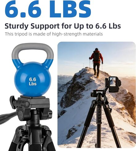 72'' Camera Tripod, Aluminum Lightweight Portable Tripods Stand with Carry Bag, Professional Travel Complete Tripod for DSLR Cellphone Live Streaming Vlog in Kuwait