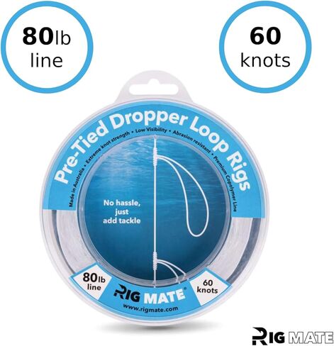 حزمة Rig Mate مربوطة مسبقًا بوزن 80 رطلاً و40 رطلاً - قطعة واحدة. منصات حلقة قطارة بوزن 80 رطلاً و40 رطلاً مع 60 أو 80 حلقة - مثالية لصيد الأسماك في المياه المالحة والمياه العذبة in Kuwait