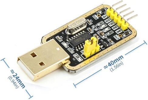 2 حزمة محول USB إلى TTL مع كابل 1 متر و10 مقاطع اختبار - CH340G، ثابت عند 230400 باود لـ Arduino، ESP8266، برمجة AVR in Kuwait