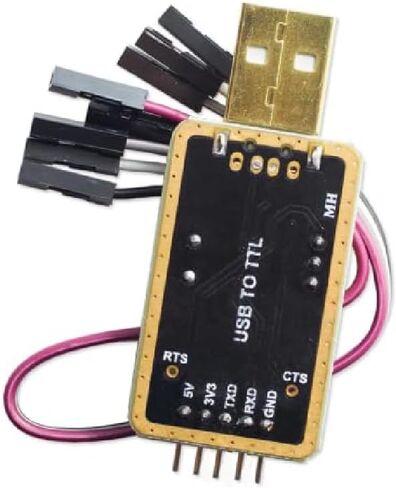 2 حزمة محول USB إلى TTL مع كابل 1 متر و10 مقاطع اختبار - CH340G، ثابت عند 230400 باود لـ Arduino، ESP8266، برمجة AVR in Kuwait