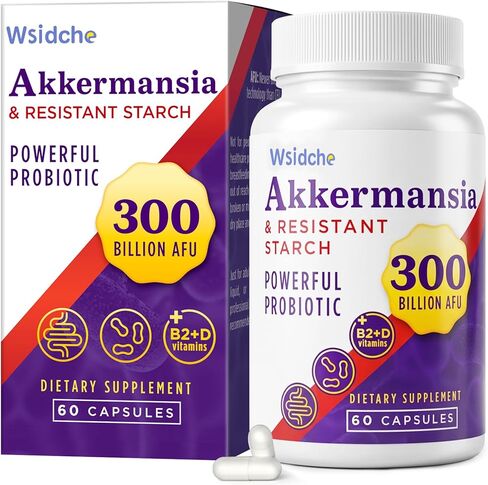 300 Billion AFU Akkermansia Probiotic | GLP-1 Supplement for Women & Men, Akkermansia Muciniphila for GLP-1, Digestive, Gut, Immune, Enhances Gut Digestive Lining function, Akka Superbiotics - 60 Caps in Saudi Arabia
