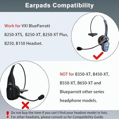 Ear Cushions for VXI BlueParrott Headset Ear Pads Replacement Foam Earpads Compatible with BlueParrott B250-XT Plus B250-XTS B250XT B250 B150 Headphones (4 Pack) in Saudi Arabia