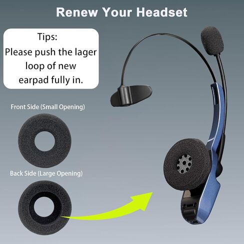 Ear Cushions for VXI BlueParrott Headset Ear Pads Replacement Foam Earpads Compatible with BlueParrott B250-XT Plus B250-XTS B250XT B250 B150 Headphones (4 Pack) in Saudi Arabia