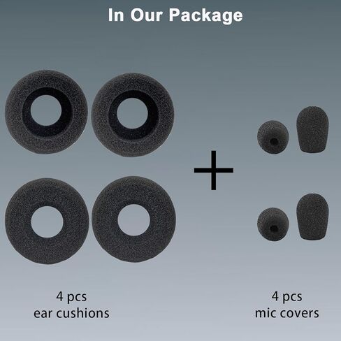 Ear Cushions for VXI BlueParrott Headset Ear Pads Replacement Foam Earpads Compatible with BlueParrott B250-XT Plus B250-XTS B250XT B250 B150 Headphones (4 Pack) in Saudi Arabia