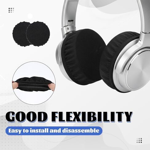 3 Pairs Headphone Ear Covers, Washable Stretchable Headset Earpad Cloth Cover, Earphone Covers Replacement for Gym Libraries Studying Gaming in Kuwait
