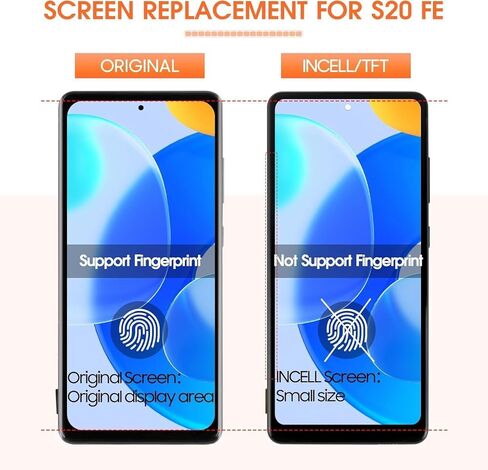 INCELL for Samsung Galaxy S20 FE Screen Replacement for Samsung S20 FE LCD Display G781U SM-G781V LCD Digitizer Screen Touch Assembly with Frame in Kuwait