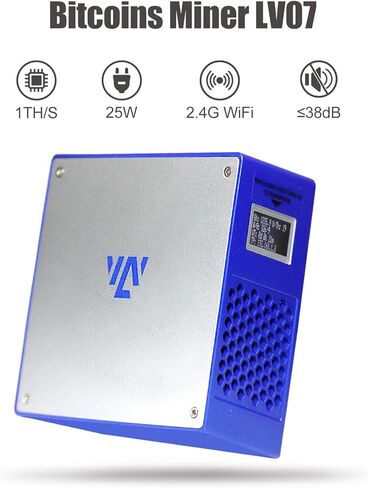 Bitcoins Miner LV07 Solo Lottery Miner مع WiFi - 1TH/s SHA-256 BM1366 ASIC، آلة تعدين منزلية منخفضة الضوضاء للتعدين الفردي واليانصيب، تعدين اليانصيب in Kuwait