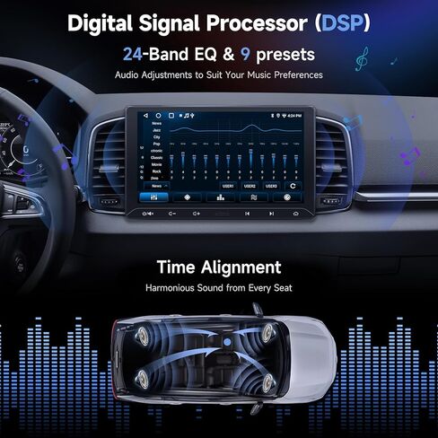 ATOTOZONE A5L 10.1 بوصة ستيريو سيارة Android مزدوج Din، CarPlay لاسلكي/Android Auto، كاميرا احتياطية LRV وكاميرا DVR 1080P، WiFi/Bluetooth/USB، 2+32 جيجابايت، 24B EQ&DSP/FM، MirrorLink، دردشة AI وتتبع GPS in Kuwait