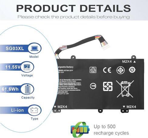 SG03XL استبدال بطارية الكمبيوتر المحمول مناسب لجهاز HP Envy M7-U109DX M7-U009DX 17t-U000 17-U011NR 17-U163CL 849048-421 849049-421 849314-850 849315-850 849314-856 HSTNN-LB7F 11.55 فولت 61.6 وات في الساعة 3 خلايا in Kuwait