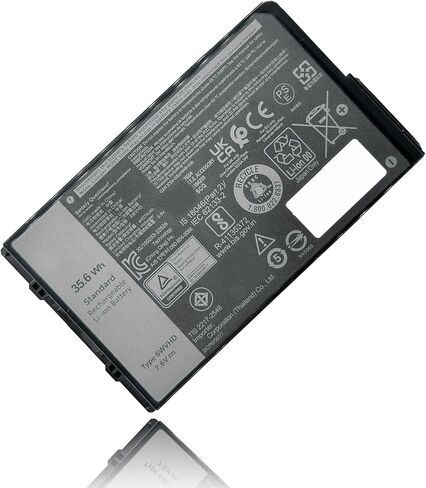 بطارية كمبيوتر محمول بديلة 35.6Wh 6WVHD لجهاز Dell Pro Rugged 12 RA02260 (2025) Latitude 7230 Rugged Extreme Tablet T06H T06H001 Series FNW8F 451-BDDY 0VDDJY VDDJY 0JM6CX JM6CX 7.6V 4457mAh in Kuwait
