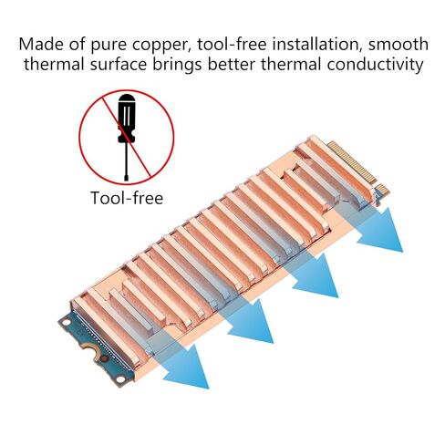 for M.2 Hard Drive Heatsink Thin Pure Copper Radiator Cooler for M2 NVME 2280 PCIE SSD for Pure Copper Heatsink in Kuwait