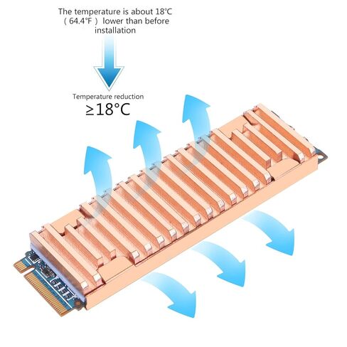 for M.2 Hard Drive Heatsink Thin Pure Copper Radiator Cooler for M2 NVME 2280 PCIE SSD for Pure Copper Heatsink in Kuwait