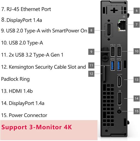 Dell OptiPlex 7020 MFF Mini PC 7000 Business Desktop Computer, Intel 6-Core i5-12500T (Beat i7-11700T), 64GB DDR5 RAM, 1TB PCIe SSD, WiFi6E, 2 DisplayPort + HDMI, Windows 11 Pro in Kuwait
