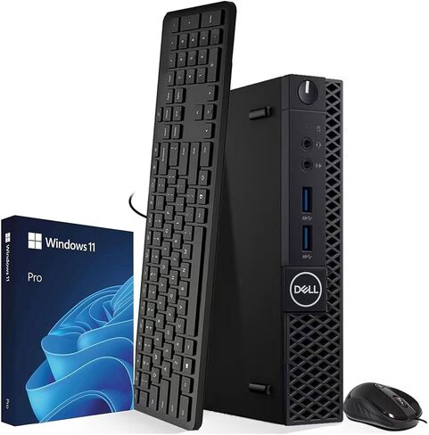 كمبيوتر مكتبي صغير طراز 3060 من Dell - الجيل الثامن من Intel Core i3-8100t - ذاكرة وصول عشوائي DDR4 سعة 16 جيجابايت - محرك أقراص SSD سعة 128 جيجابايت - لوحة مفاتيح وماوس - شبكة Wi-Fi - كمبيوتر مكتبي صغير للأعمال - Window 11 Pro (متجدد) in Kuwait