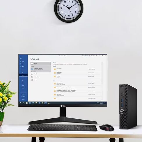 كمبيوتر مكتبي صغير طراز 3060 من Dell - الجيل الثامن من Intel Core i3-8100t - ذاكرة وصول عشوائي DDR4 سعة 16 جيجابايت - محرك أقراص SSD سعة 128 جيجابايت - لوحة مفاتيح وماوس - شبكة Wi-Fi - كمبيوتر مكتبي صغير للأعمال - Window 11 Pro (متجدد) in Kuwait
