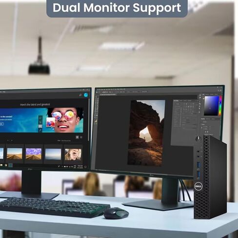 كمبيوتر مكتبي صغير طراز 3060 من Dell - الجيل الثامن من Intel Core i3-8100t - ذاكرة وصول عشوائي DDR4 سعة 16 جيجابايت - محرك أقراص SSD سعة 128 جيجابايت - لوحة مفاتيح وماوس - شبكة Wi-Fi - كمبيوتر مكتبي صغير للأعمال - Window 11 Pro (متجدد) in Kuwait
