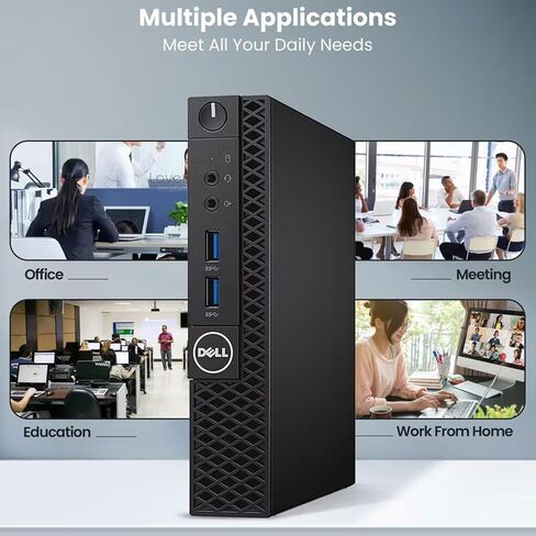 كمبيوتر مكتبي صغير طراز 3060 من Dell - الجيل الثامن من Intel Core i3-8100t - ذاكرة وصول عشوائي DDR4 سعة 16 جيجابايت - محرك أقراص SSD سعة 128 جيجابايت - لوحة مفاتيح وماوس - شبكة Wi-Fi - كمبيوتر مكتبي صغير للأعمال - Window 11 Pro (متجدد) in Kuwait