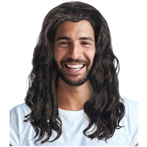 HUNIGIR Mens Gray Wig Long Wavy Gray Male Wig Heat Resistant Cosplay Halloween Costume Wig (Gray) in Saudi Arabia