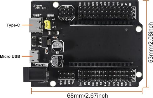 ESP32 GPIO Breakout Board 30Pins ESP32 Development Board Type-C USB and Micro USB CH340C WiFi+Bluetooth Ultra-Low Power Dual Core ESP32-DevKitC-32 ESP-WROOM-32 Expansion Board in Kuwait