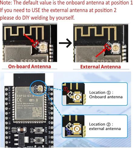 ESP32-S3 DevKitC-1 N16R8 ESP32 S3 WROOM-1-N16R8 وحدة WiFi + 5.0 لوحة تطوير الإنترنت بلوتوث مع هوائي 2.4 جيجا هرتز in Kuwait