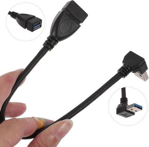 USB Extension Cable with Upward Right Angle Adapter Shielded High-Speed Data Sync Cable for Laptop Computer Accessories Space-Saving Compact Design in Kuwait
