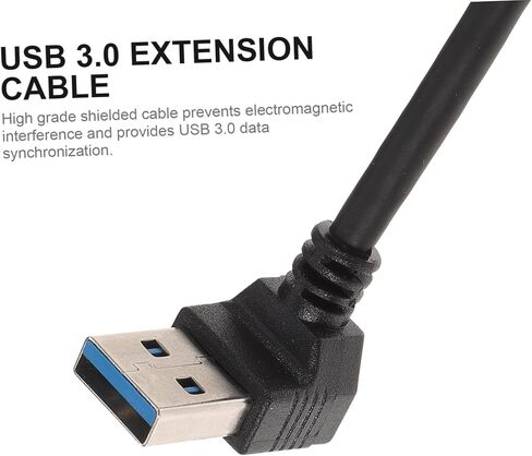 USB Extension Cable with Upward Right Angle Adapter Shielded High-Speed Data Sync Cable for Laptop Computer Accessories Space-Saving Compact Design in Kuwait