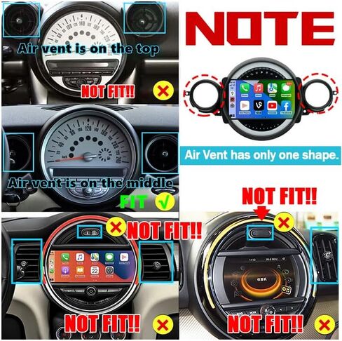Car Radio Stereo for BMW Mini Cooper R56 2007-2014 with Wireless Carplay Android Auto, 9" IPS Touch Screen Android 13 Head Unit GPS WiFi Bluetooth SWC Backup Camera - 2+32G in Kuwait