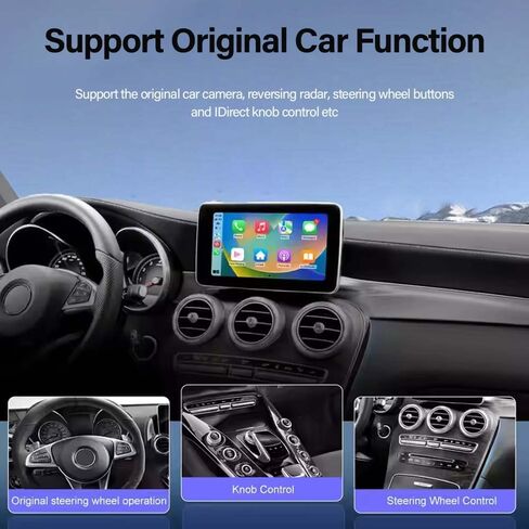 Wireless CarPlay for Mercedes Benz C GLC W205 A CLA GLA B E GLE CLS 2015-2018 Fit for Apple Carplay&Android Auto with NTG 5.0 System Support Bluetooth Mirrorlink Siri Voice USB DVR and Camera Input in Kuwait