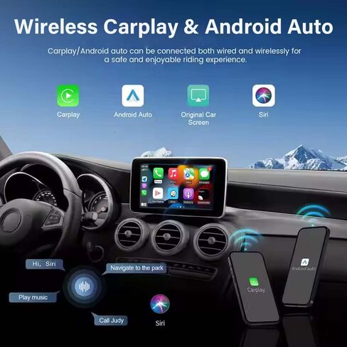 Wireless CarPlay for Mercedes Benz C GLC W205 A CLA GLA B E GLE CLS 2015-2018 Fit for Apple Carplay&Android Auto with NTG 5.0 System Support Bluetooth Mirrorlink Siri Voice USB DVR and Camera Input in Kuwait