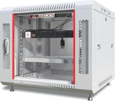 Sysracks 9U Grey Wall Rack Mount Server 19 "خزانة شبكة عميقة، رف الخادم مع مروحة، لوحات جانبية قابلة للإزالة، قفل الباب الزجاجي 24" خزانة الكمبيوتر الضميمة شبكة الرف حالة 9.600 in Kuwait
