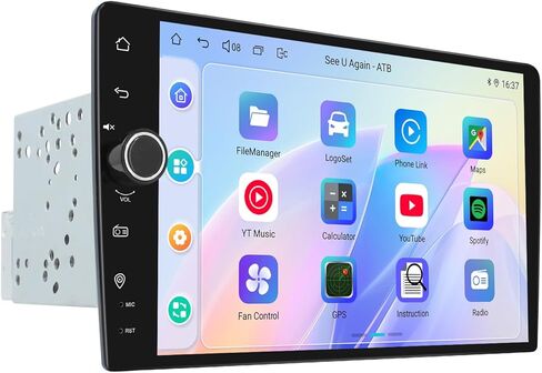JOYING Double Din Radio 9 بوصة ستيريو سيارة مع Apple Carplay وAndroid Auto، وحدة رأس Android 13 4GB+64GB مع وصلة مرآة، AM/FM، بلوتوث، SWC، GPS (JY-UTD07N4) in Kuwait