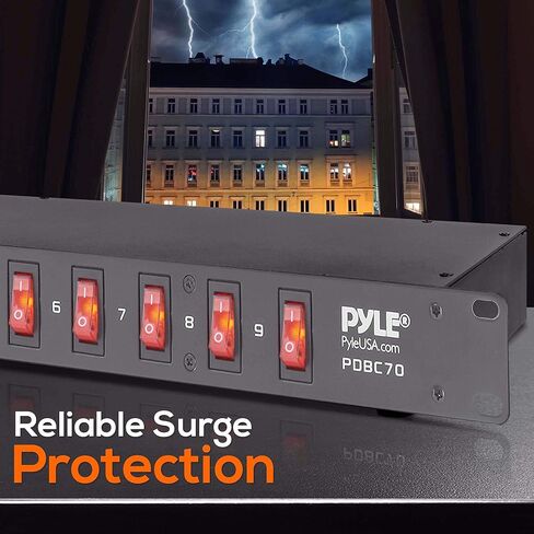 أرفف حامل خادم Pyle مقاس 19 بوصة 1U+2U + واقي زيادة التيار لقطاع الطاقة Pyle PDU in Saudi Arabia