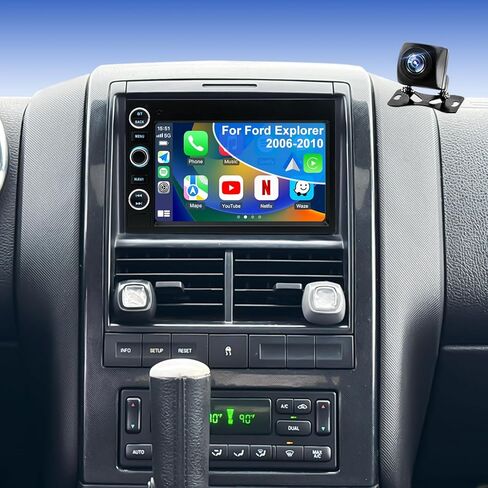 5GWiFi ترقية راديو السيارة لـ Explorer 2006-2010، Expedition 2007-2014، Fusion 2006-2009، Ford F150 2004-2008، F250 F350 2006-2016، شاشة لمس 7 بوصة ستيريو لاسلكي Carplay Android Auto GPS FM Camera in Kuwait