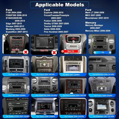5GWiFi ترقية راديو السيارة لـ Explorer 2006-2010، Expedition 2007-2014، Fusion 2006-2009، Ford F150 2004-2008، F250 F350 2006-2016، شاشة لمس 7 بوصة ستيريو لاسلكي Carplay Android Auto GPS FM Camera in Kuwait