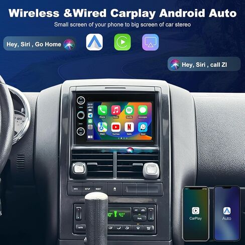 5GWiFi ترقية راديو السيارة لـ Explorer 2006-2010، Expedition 2007-2014، Fusion 2006-2009، Ford F150 2004-2008، F250 F350 2006-2016، شاشة لمس 7 بوصة ستيريو لاسلكي Carplay Android Auto GPS FM Camera in Kuwait