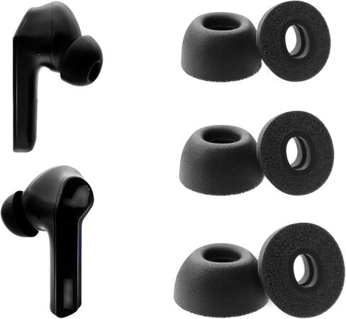 Klowcok Replacement Memory Foam Ear Tips for ASUS ROG Cetra True Wireless Earbuds, Comfort Fit (3 Pairs, S/M/L, Black) in Kuwait
