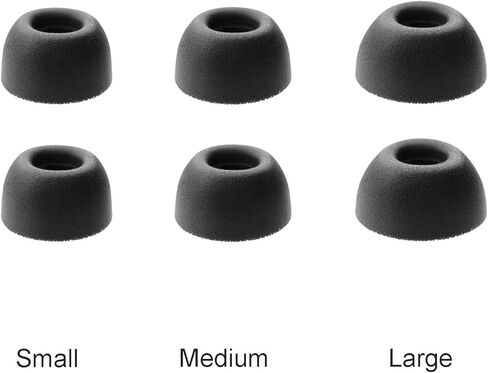 Klowcok Replacement Memory Foam Ear Tips for ASUS ROG Cetra True Wireless Earbuds, Comfort Fit (3 Pairs, S/M/L, Black) in Kuwait