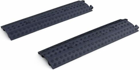 VIIBLE 2-Pack Black Small Drop Over Cable Ramp، سعة 2000 رطل، حامي شديد التحمل للخراطيم والأسلاك، آمن لحركة المرور العالية، خافي عيوب الحبل الداخلي/الخارجي. in Kuwait