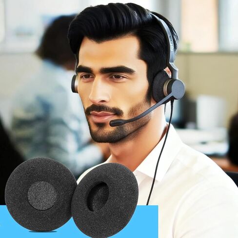 Earpads for Jabra Biz 2300 USB Duo/Biz 2300 QD/Biz 2300 USB MS Headset Replacement Ear Cushions Spong Foam Covers Accessories-Black (Not fit Biz 2400/1500) in Kuwait