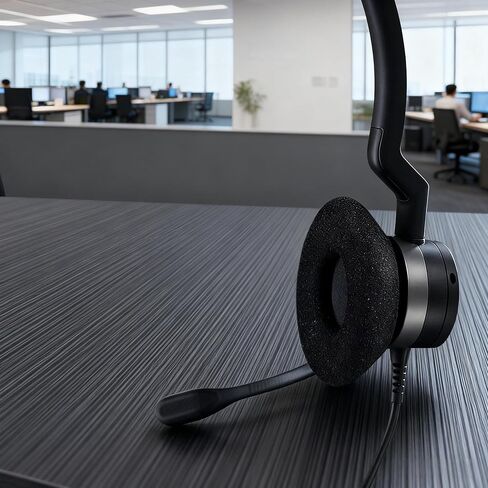 Earpads for Jabra Biz 2300 USB Duo/Biz 2300 QD/Biz 2300 USB MS Headset Replacement Ear Cushions Spong Foam Covers Accessories-Black (Not fit Biz 2400/1500) in Kuwait