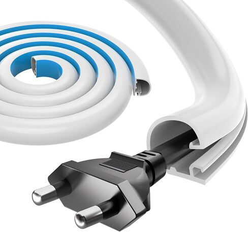 Grotheory 39" Cord Hider for 1 Cable, Self-Adhesive Cord Covers for Wires on Wall, Silicone Wire Cover for Wall Mounted TV, Paintable Cable Management for Home & Office, White in Kuwait
