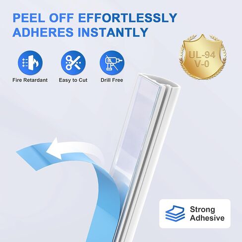 Grotheory 39" Cord Hider for 1 Cable, Self-Adhesive Cord Covers for Wires on Wall, Silicone Wire Cover for Wall Mounted TV, Paintable Cable Management for Home & Office, White in Kuwait