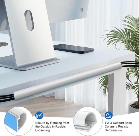Grotheory 39" Cord Hider for 1 Cable, Self-Adhesive Cord Covers for Wires on Wall, Silicone Wire Cover for Wall Mounted TV, Paintable Cable Management for Home & Office, White in Kuwait