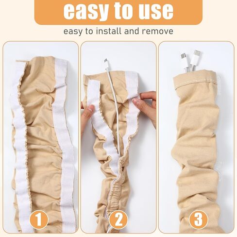Hahafelt 4 Pcs 6 ft Fabric Cord Cover Decorative Cord Cover Burlap Cable Chain Sleeve for Chandelier Lamps Lighting Wires Cable Management in Kuwait