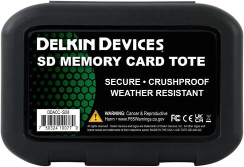 Delkin Devices 32GB Black SDXC UHS-I V30 Memory Card + 8-Slot SD Card Holder Case – 90MB/s Write, Rugged & Weather-Resistant Bundle in Kuwait