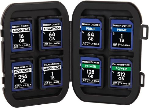 Delkin Devices 32GB Black SDXC UHS-I V30 Memory Card + 8-Slot SD Card Holder Case – 90MB/s Write, Rugged & Weather-Resistant Bundle in Kuwait