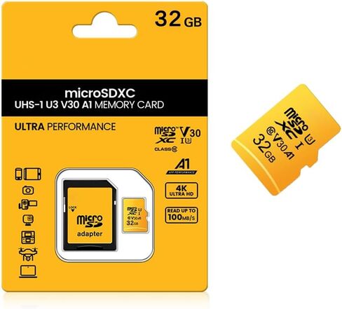 International Brand Offers High-Speed TF Memory Card in Yellow, Available in Size of 32G Complete These High-Speed Cards are Compatible with Tablets, Cameras, Smartphones in Kuwait