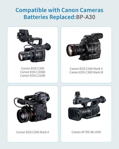 Replacement Battery for Canon BP-A30 Compatible with EOS C200,EOS C70,C200B,C220B,EOS C300 Mark II,C300 MK III,C500 Mark II,X605 XF705 4K UHD(A30) in Kuwait
